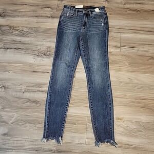 Judy Blue Jeans Womens 3/26 Blue Distressed High Rise Skinny Denim NEW‎